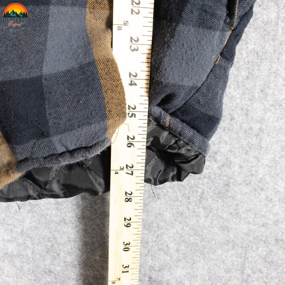 North Crest Shacket Multicolor Black Plaid Hooded Jacket Cabincore Men's Size M - Picture 7 of 11